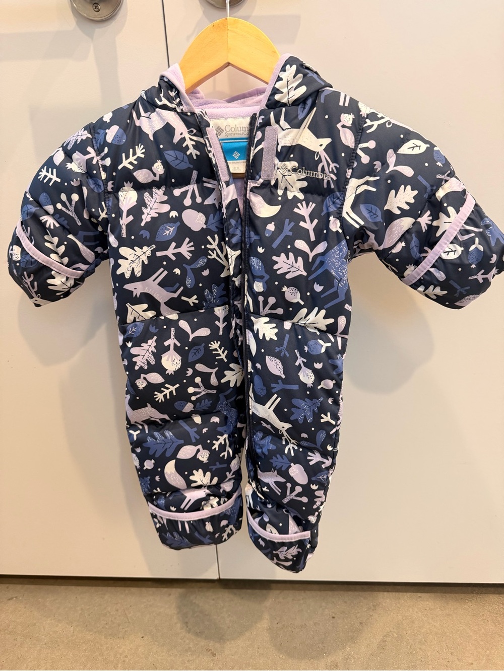 Columbia Navy Floral & Woodland Print Puffer One-Piece